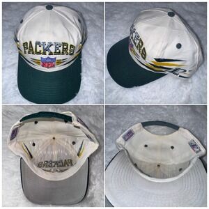 Vintage logo athletics Green Bay Packers NFL Snapback Hat Diamond cut Dcut‎